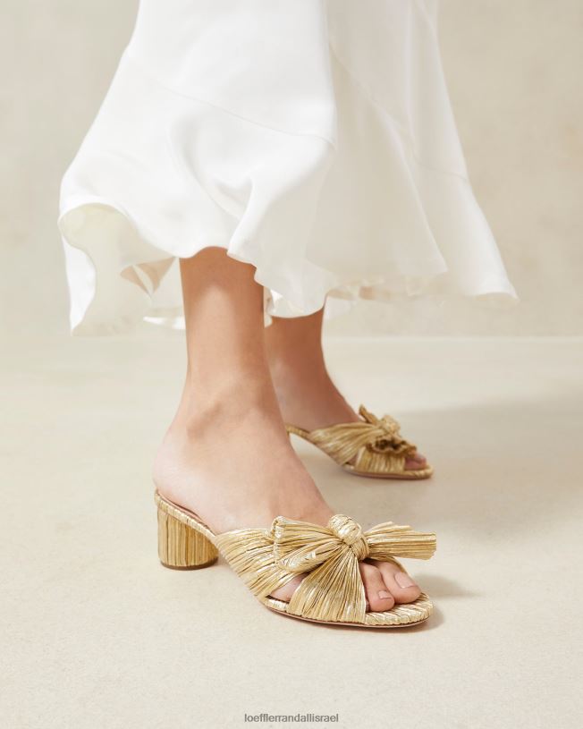 il Loeffler Randall נשים אמיליה עקב קשת קפלים זהב 62DD13 נעליים