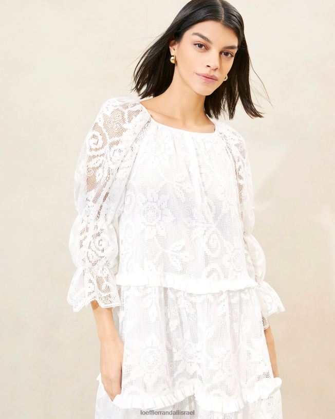 il Loeffler Randall נשים שמלת תחרה מדורגת של אנטואנט לבן 62DD187 בגדים