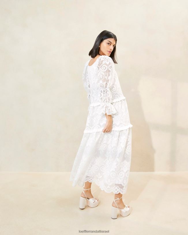 il Loeffler Randall נשים שמלת תחרה מדורגת של אנטואנט לבן 62DD187 בגדים