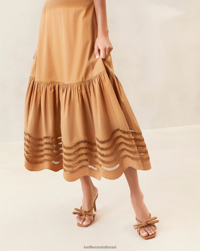 il Loeffler Randall נשים שמלת מידי רקומה של קארין שוקולד 62DD197 בגדים