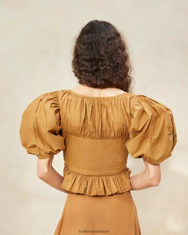 il Loeffler Randall נשים עליונית פפלום עם שרוולים נפוחים של אנה סִיגָר 62DD209 בגדים