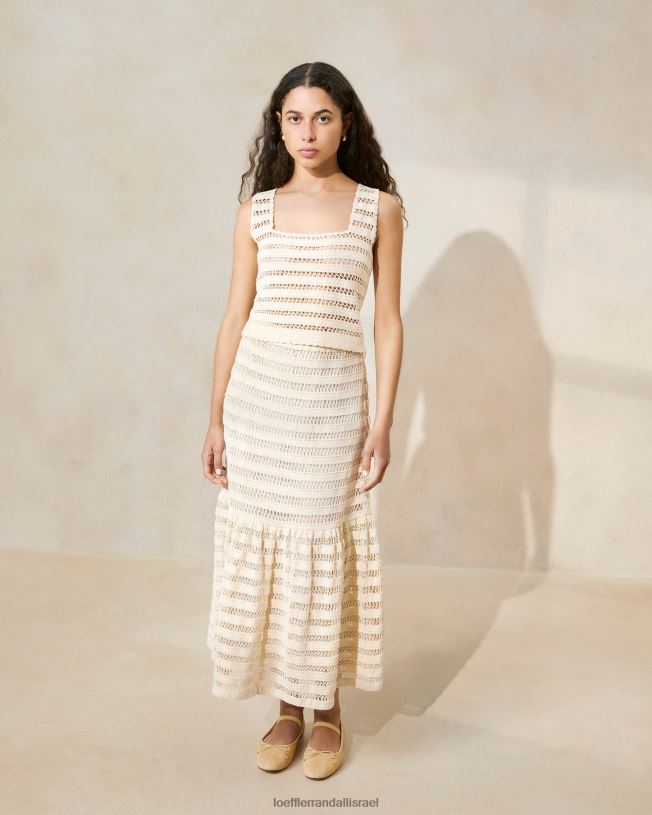il Loeffler Randall נשים חצאית סרוגה עם שולי סלסולים של סקרלט טִבעִי 62DD232 בגדים
