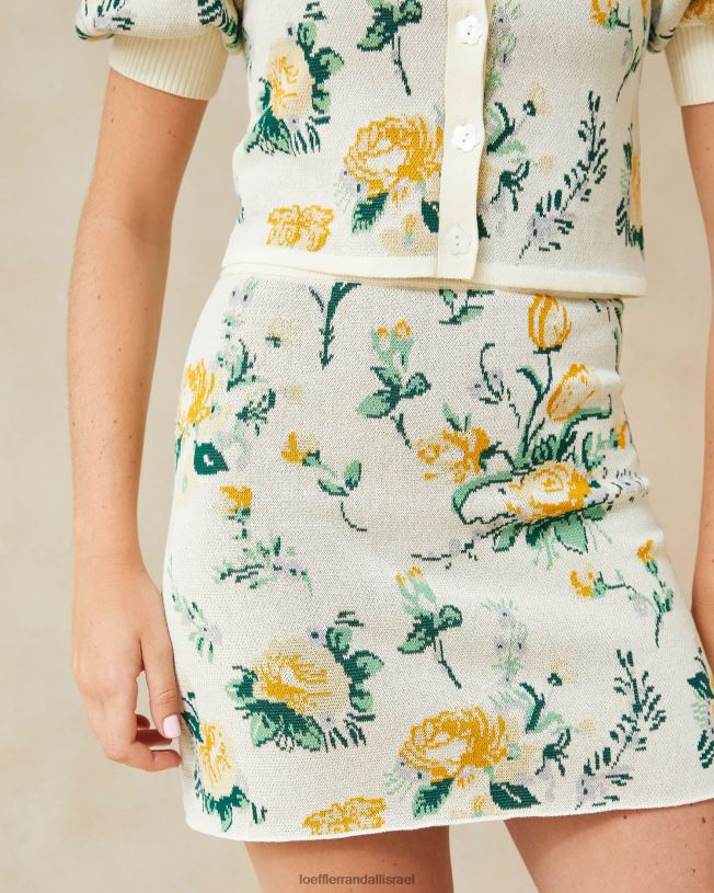 il Loeffler Randall נשים חצאית מיני קוני ג'קארד נובה פרחונית 62DD245 בגדים