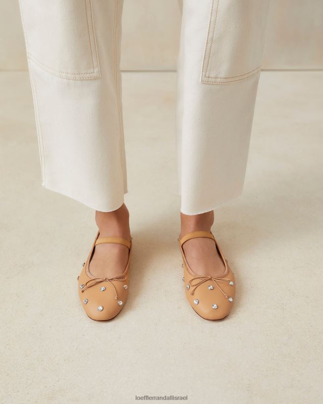 il Loeffler Randall נשים לאוני בלט שטוח קרמל/ קריסטל 62DD303 נעליים
