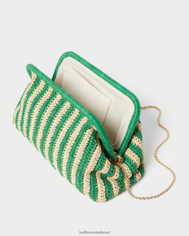 il Loeffler Randall נשים מצמד מסגרת trudie פס טבעי/ירוק 62DD391 תיקים